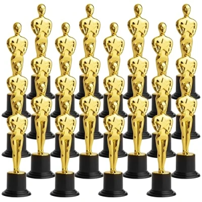 Image of THE TWIDDLERS 24 Piece Plastic Trophy Awards Winner Set Perfect for Drama Competitions, Acting Classes, Dance, Mini Trophies Recognition &amp; Achievement Ceremony Gifts