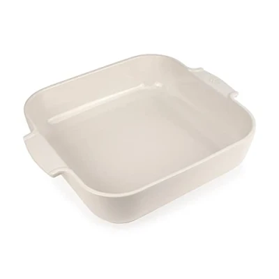 Image of PEUGEOT Square Ceramic Baking Dish 36 cm (including handles) x 29.5 7.5 capacity: 5.4 L 10 year guarantee Ecru Colour