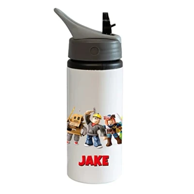 Image of Printaname Gamer Personalised Kids Drinks Sports Childrens Water Bottle 600ml Aluminium Hot Cold Flip up Lid