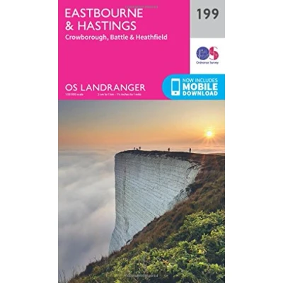 Image of Landranger 199 Eastbourne &amp; Hastings, Battle Heathfield Map With Digital Version
