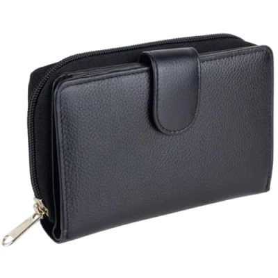 Image of Golunski Leather Ladies Zip Around Medium Purse/Wallet Black