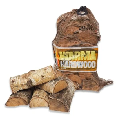 Image of Hardwood Firewood Logs 25L Kiln Dried Ready to Burn Easy for a Long Hot 1 x 25 Litre Nets Hard Wood Weekend Fires Open Fire Pits Burners Log