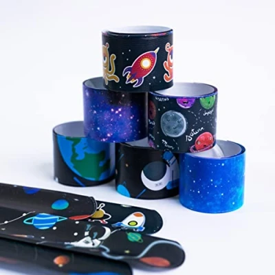 Image of Toyseum 30 x Space Slap Bands, Ideal Party Bags Fillers for Kids, Fun Girls or Boys Themed Addition, Multi Pack Snap of (6 Unique Designs)