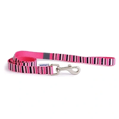 Image of Ancol Candy Stripe Made From Lead. Hot Pink. 1m x 1.9cm