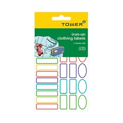 Image of Tower Iron on Clothing Labels, Personalised Labels for Garment Uniforms, 27