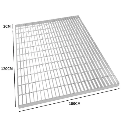 Image of Galvanised Grating Floor Forge Walkway Mesh Panel Grid Drainage Gutter Vent Heavy Duty Weatherproof Steel Zinc Coated 1200mm x 1000mm 30mm 4mm Metal Thickness 1200kg Load Capacity
