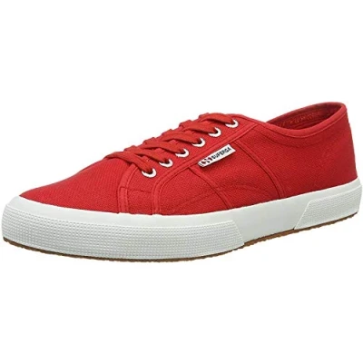 Image of Superga Unisex Cotu Classic Trainers Trainers, Red White, 3 UK