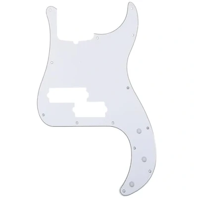 Image of Musiclily Pro 5 String 13 Hole Contemporary P Bass Pickguard for Fender American Precision Bass, 3Ply White