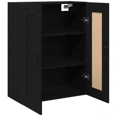 Image of vidaXL Wall Mounted Cabinet in Black Oak 69.5x34x90 cm, Made from Engineered Wood