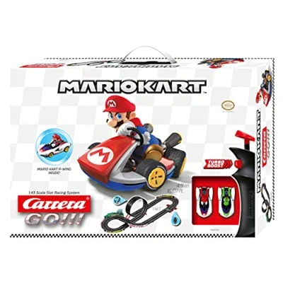 Image of Carrera GO 20062532UK Mario Kart P Wing Slot Racing Track With UK Plug, For Children From 6 Years And Adults,1:43 Scale, 4.9 Metres, &amp; Yoshi