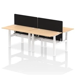 Image of Air B2B 1200x800mm Adjustable 4P Bench Desk CP Maple/White + Screen