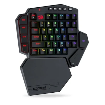 Image of Redragon K585 PRO Wireless One Handed Mechanical Keyboard, 42 Keys 3 Mode RGB 40% Gaming Keypad w/ 7 Onboard Macro Keys, Detachable Wrist Support, Rechargeable Battery (Blue Switch)