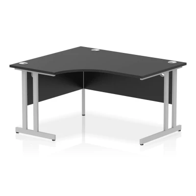 Image of Impulse 1400 LH Crescent Desk Black/Silver Cantilever Leg