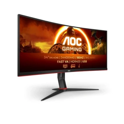 Image of AOC CU34G2XP 34&#039;&#039; Gaming Monitor WQHD Curved 180Hz 1ms HDR400 Height Adjustable Speakers