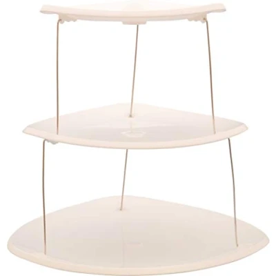 Image of 3 Tier Cake Stand Afternoon Tea Kids Party Wedding Muffin Cupcake Twist Fold Away