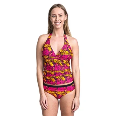Image of Trespass Bloomer, Pink Lady Print, S, Tankini with Removable Pads for Women, Small,
