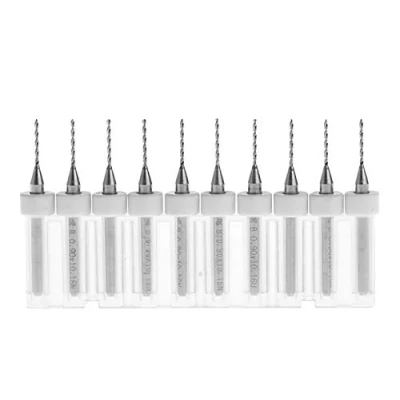 Image of 0.8mm Carbide PCB Rotary Tool MASO 10 Pcs Tungsten Micro Drill Bits， 1/8&quot; Shank for PCB, Jewelry, CNC, Soft Metals, Print Circuit, Engraving