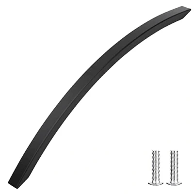 Image of Decoranddecor Slimline Kitchen Door Handles Cabinet Pulls Sleek Design Smooth Lines 224mm Matt Black