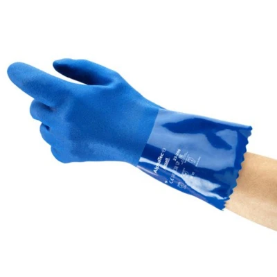 Image of Ansell AlphaTec 23 200 Work Gloves in PVC, Food Approved, Dexterity and Flexibility at Low Temperatures, Dipped Rough Finish for Enhanched Grip, Size 10/XL (12 Pairs)