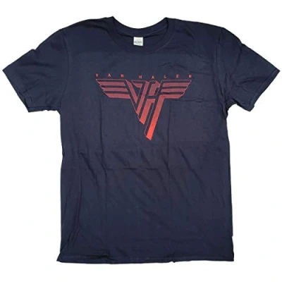 Image of Van Halen T Shirt Classic Logo 100% Official l Blue