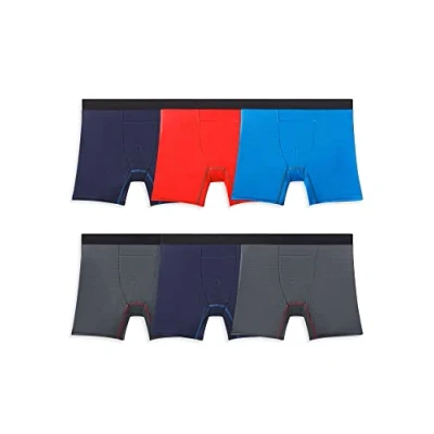 Image of Fruit of the Loom Men&#039;s 360 Boxer Briefs, High Performance Stretch, Quick Dry &amp; Moisture Wicking, Cooling Channels 6 Pack Colors May Vary, M