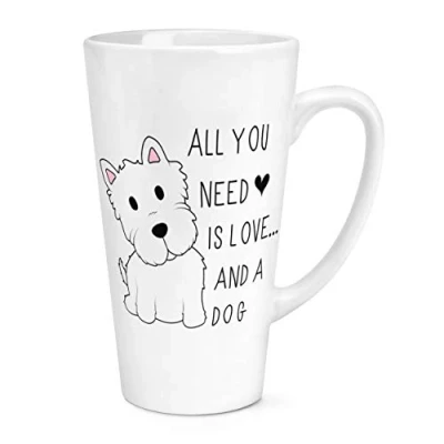 Image of Gift Base All You Need is Love and A Dog 17oz Large Latte Mug Cup