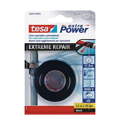 Image of tesa 56064 00005 00 TE56064 Cinta de reparación autosoldante Extreme Repair 2,5m x 19mm Negro, Standard
