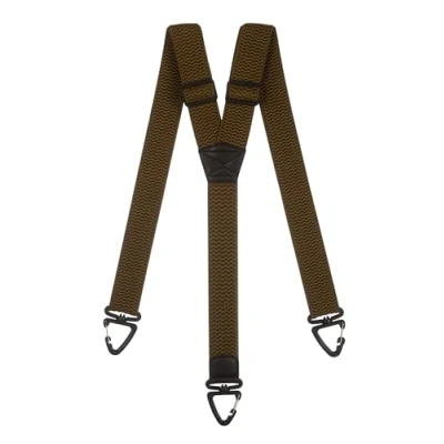 Image of Olata Heavy Duty Y Shape Braces/Suspenders with Plastic Carabiner Clips 4cm. Olive Green