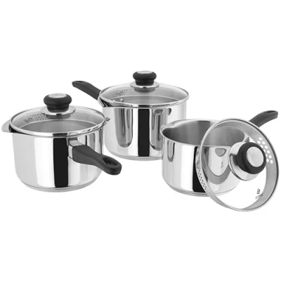 Image of Judge Horwood J3A1 3 PCE Saucepan Set (J305/306/307), Silver