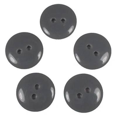 Image of Smartie Buttons Polyester Round 2 Hole Pack of 5 (20mm, Grey)