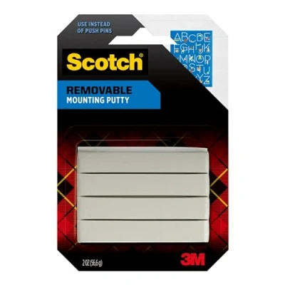 Image of Scotch Removable Mounting Putty, 2 oz, Colors May Vary