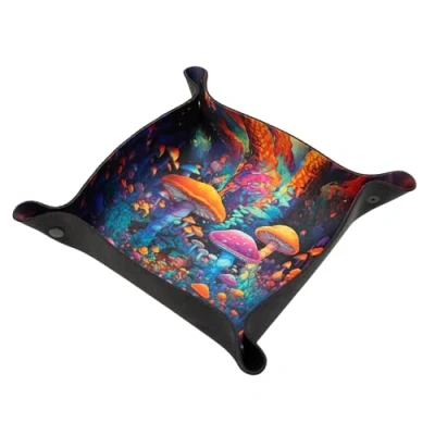 Image of Dice Tray For Tabletop Games and RPG Wonder Book, Roll Player, Ashes Reborn Land of Mushrooms