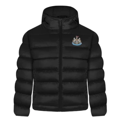 Image of Newcastle United FC Official Gift Boys Quilted Hooded Winter Jacket 6 7 Years Black