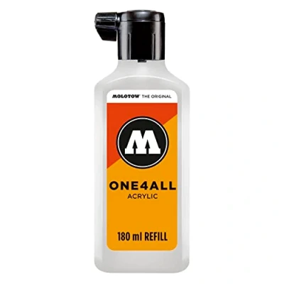 Image of Molotow ONE4ALL Refill Acrylic Colour 160 Signal, White, 180 ml, Ink for Permanent Marker
