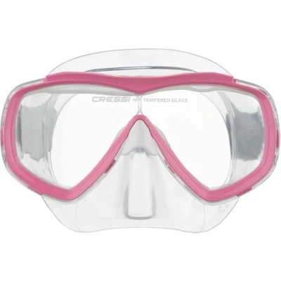 Image of Cressi Estrella Jr Txle Strap Mask Unique Tempered Glass Diving of Great Reliability and Tradition, Clear/Pink, Youth Unisex