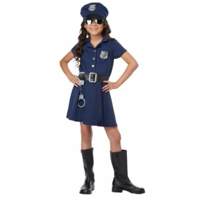 Image of Forever Young Girls Policewoman Costume Kids Police Officer Cop Uniform Fancy Dress Outfit (7 8 Years)