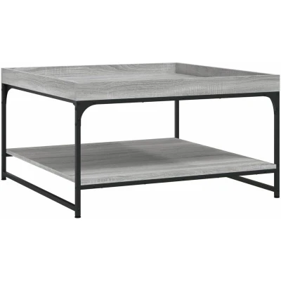 Image of vidaXL Coffee Table Grey Sonoma 80x80x45 cm Engineered Wood and Iron