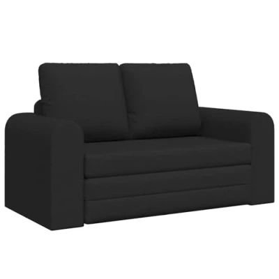 Image of vidaXL Floor Sofa Bed 2 in 1 Black 148x71x83 cm Fabric