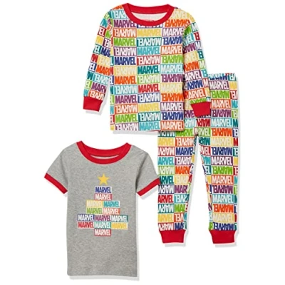 Image of Amazon Essentials Marvel Unisex Kids&#039; Pyjama Sleep Sets, Holiday Bricks Baby and Kids, 9 Years