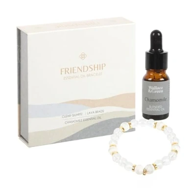 Image of Wallace &amp; Green Friendship Lava Bracelet with Aromatherapy Oil Anxiety Gifts for Women Crystal Bracelet, Healing Gift Stress Relief