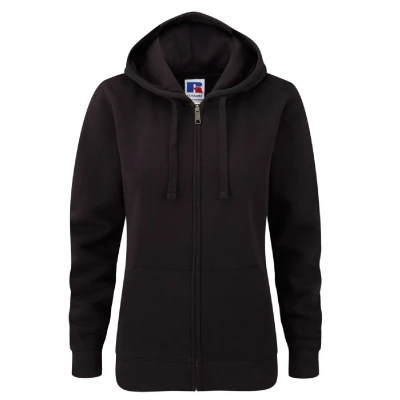 Image of Russell Ladies Premium Authentic Zipped Hoodie (3 Layer Fabric) (XS) (Black)