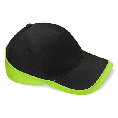 Image of Beechfield Teamwear Cap in black / lime green