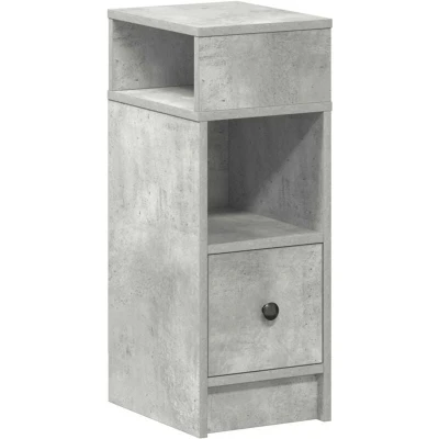 Image of vidaXL bedside cabinet/nightstand concrete grey engineered wood modern storage bedroom furniture 25x31x66 cm