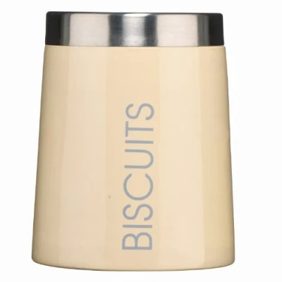 Image of Premier Housewares 508875 Conical Biscuit Canister Cream , H18 x W15 D15cm