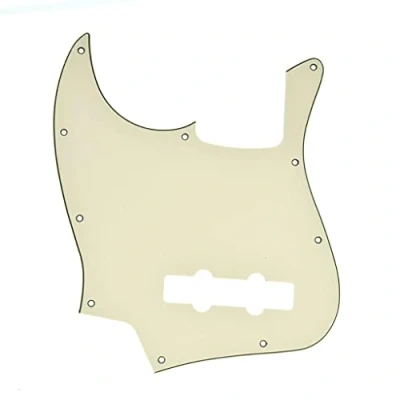 Image of KAISH Lefty 4 String J Bass Style Pickguard Left Handed Pick Guard Scrach Plate for USA/Mexico Jazz Cream 3 Ply