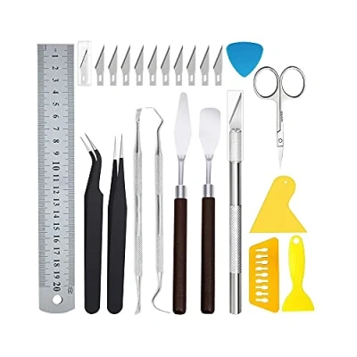 Image of Tiardey 23 Pack Weeding Tools for Vinyl Craft Kit Vinyl, Silhouettes, Cameos, Lettering