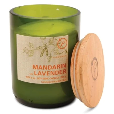 Image of Paddywax Glass Eco Green Mandarin Lavender Candle,