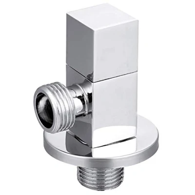 Image of 1/2&#039; x Inch bsp Angled Ceramic Head Valve Chromed Square Shaped Tap Connector