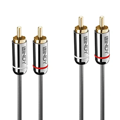 Image of LINDY 35345 1m Dual Phono Audio Cable, Cromo Line