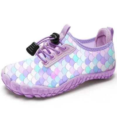 Image of Kids Water Shoes Girls Swim for Beach Sport Aqua Quick Dry Barefoot Non Slip Sea Pool Shoes（YL Purple 34EU）